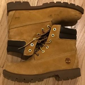 Timberland Premium Beige Lace Up Boots Women SZ 8